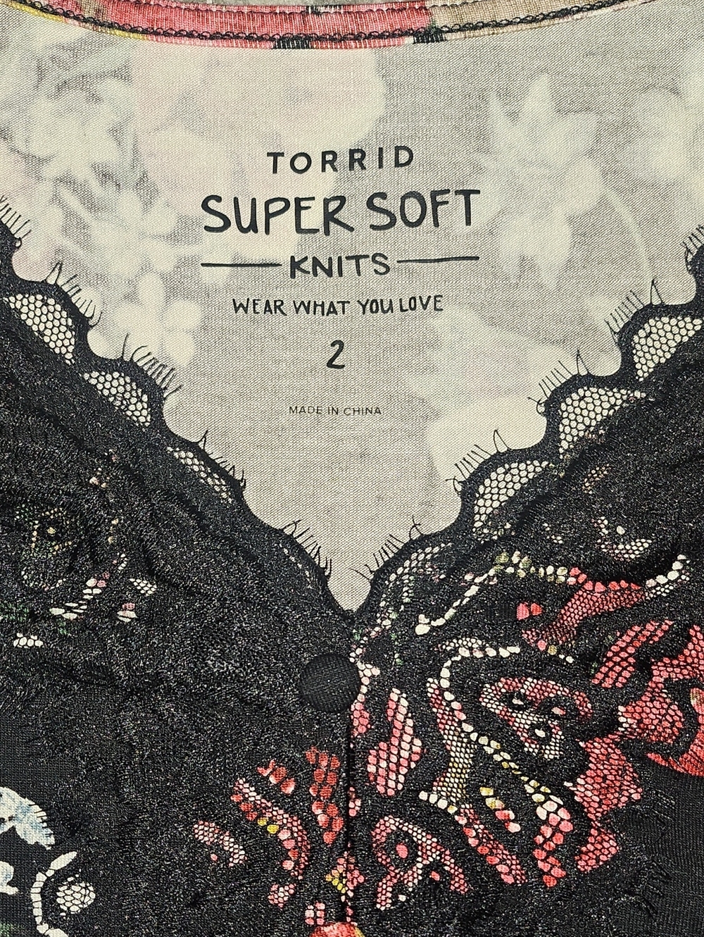 Torrid Babydoll Super Soft Lace Trim Top 2X - Picture 7 of 9